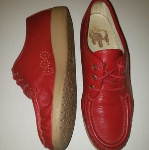 Red Loafers Size 7M SAS Genuine leather